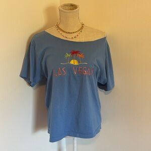Vintage-Style Las Vegas Graphic Tee + Beaded Necklace Bundle ALTERED